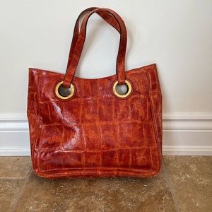 Leather burnt orange bag